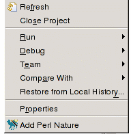 Change Perl Nature