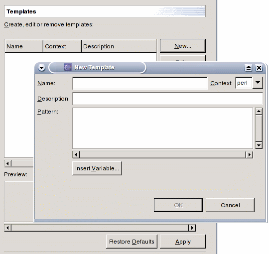Template Preferences