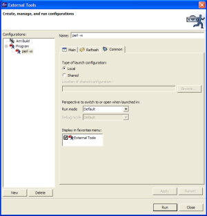 Figure 5: Add configuration to External Tools menu